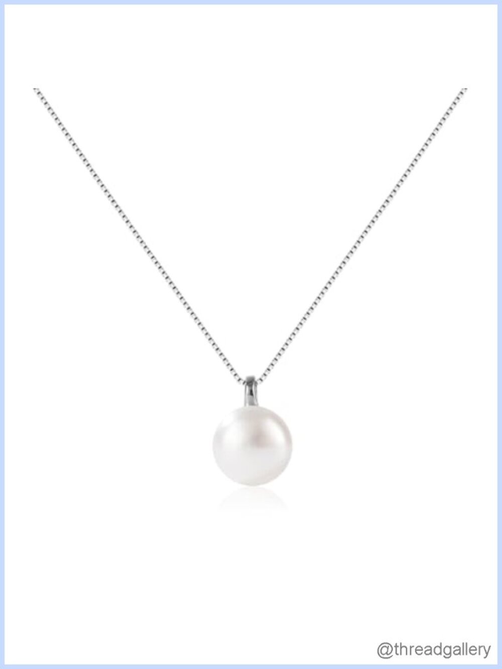 Freshwater Pearl Necklace S925 Sterling Silver Pendant 17.7"